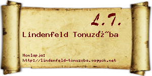Lindenfeld Tonuzóba névjegykártya